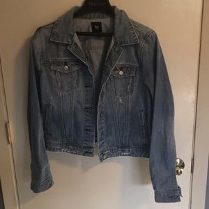 GAP Jackets & Coats - Gap distressed denim jacket SZ L GAP Jackets & Coats - Gap distressed denim jacket SZ L
